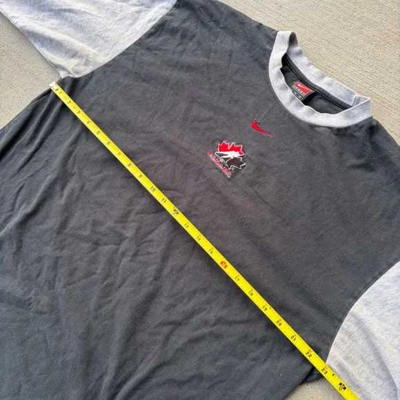 Vintage Nike Men’s Black Long Sleeve Team Canada Centre Swoosh 90s - Picture 6 of 8